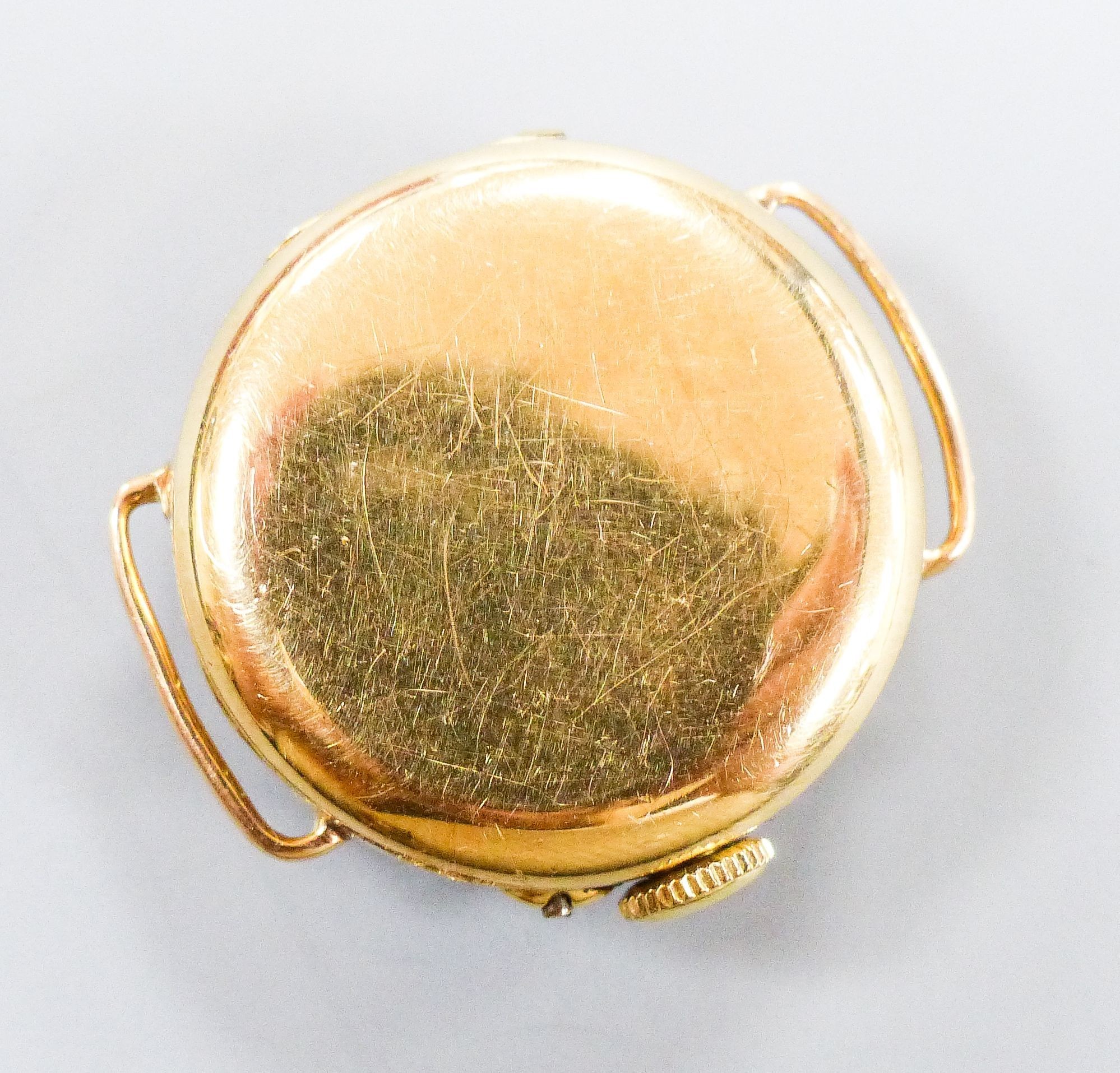 A lady's continental 18k and rose cut diamond set manual wind wrist watch, case diameter 26mm, gross weight 18 grams.